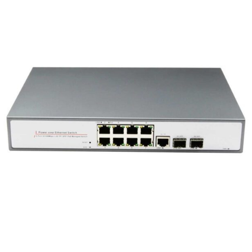 10 Ports PoE Switch with 8X100M PoE Ports+1GE/2 Gigabit Fiber Ports